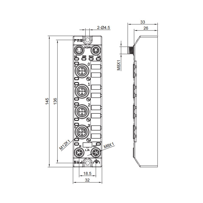 支持多協議主站、4端口、IO-Link Master、Class A、007AA1