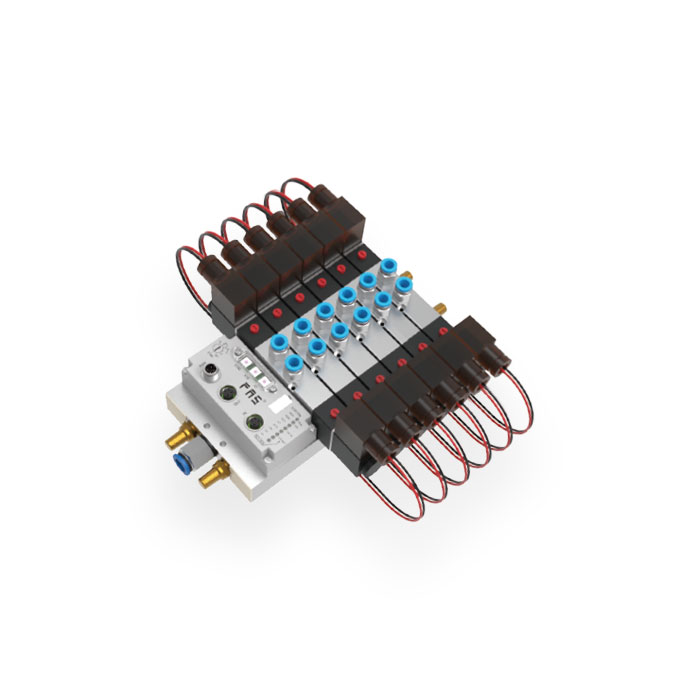 多協議總線閥島、6個閥位、用于4V3系列閥規格G3/8、支持PNT、EIP、ECT、CC-Link IEFB多種通訊協議、FV-A43-B526-S12-MPL